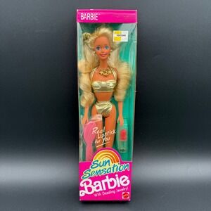 Barbie Sun Sensation Doll 1991 Mattel 1390 Gold Bikini NRFB